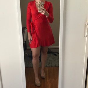 Red-orange H&M wrap dress
